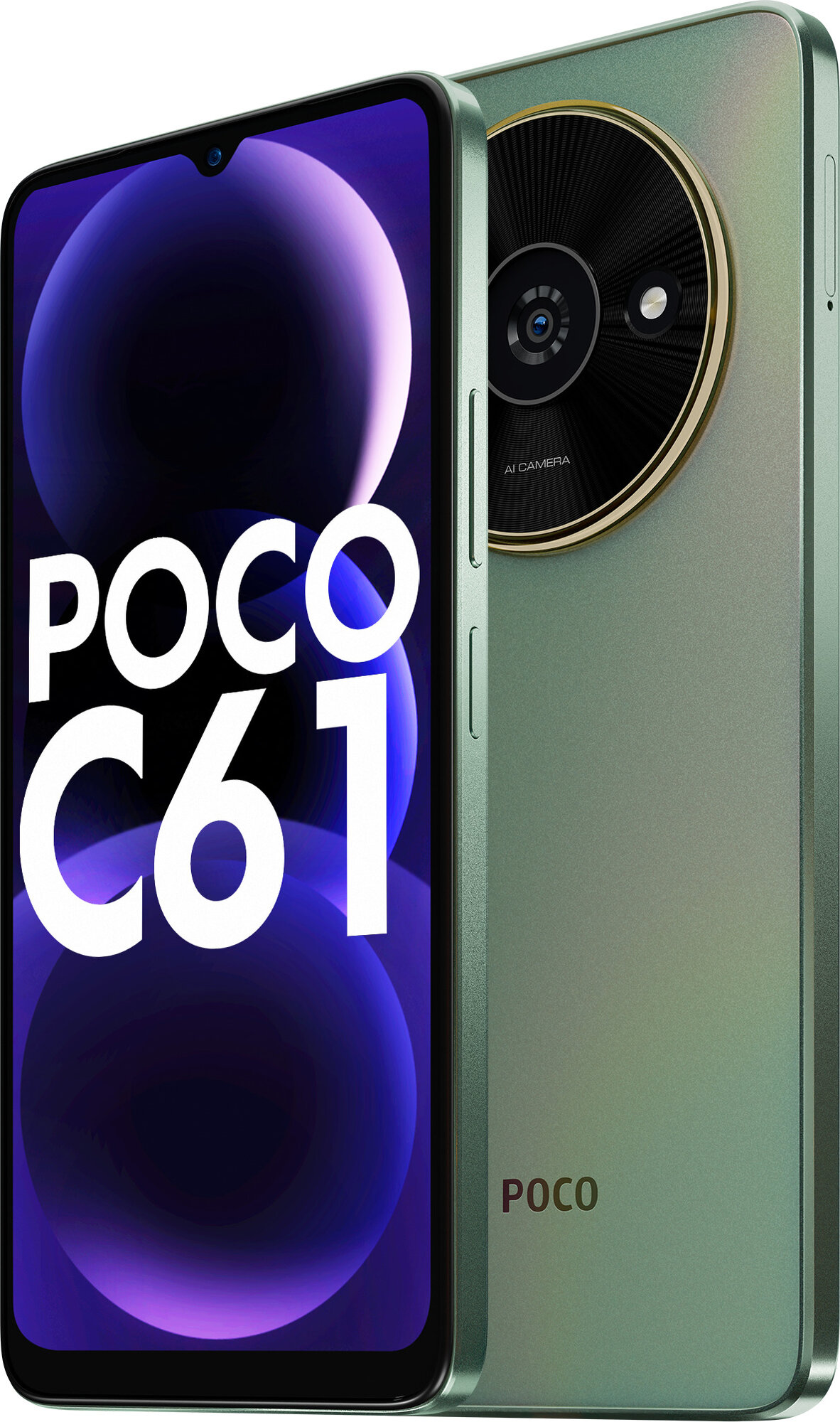 Обзор: Смартфон Xiaomi POCO C61 4/128 ГБ, цвет зелёный, экран 6.78