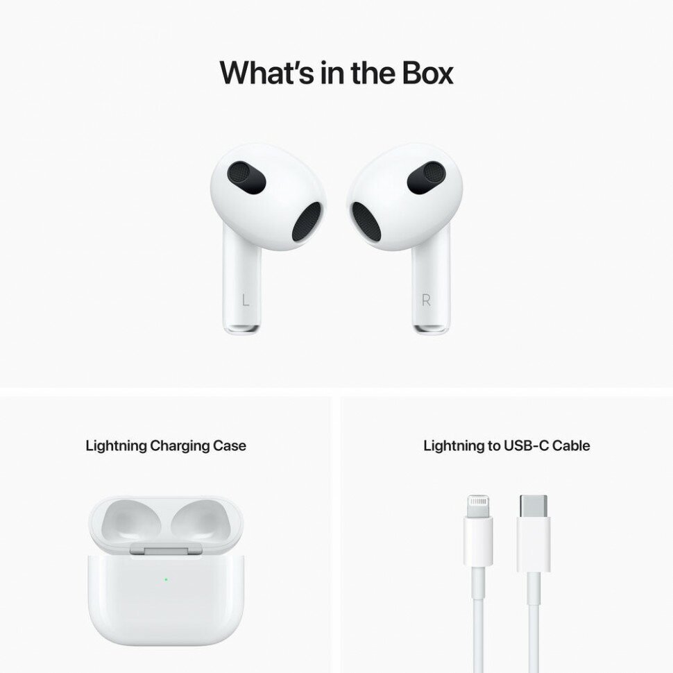 Обзор: Беспроводные наушники Apple AirPods 3 Lightning Charging Case, белый
